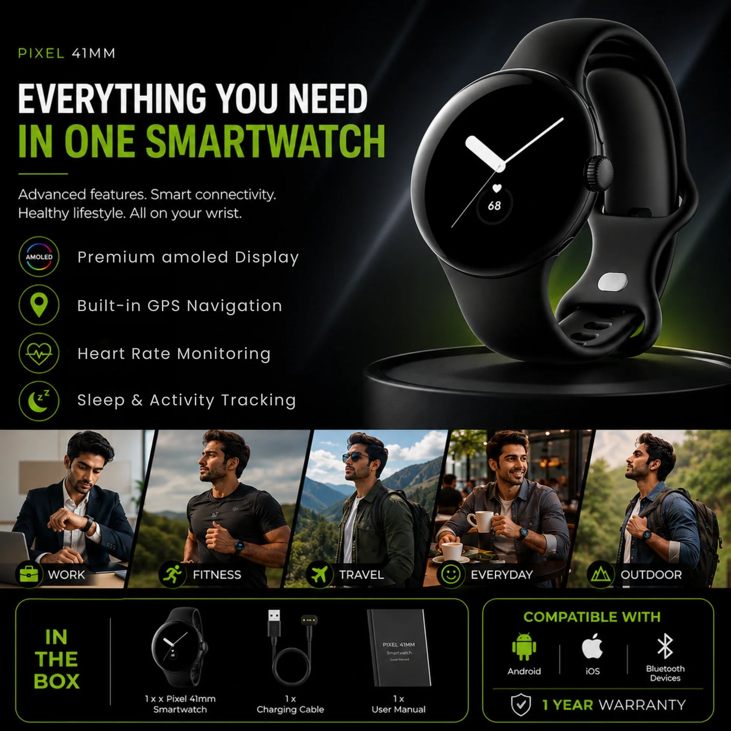 FoneForge Pixel 41mm Smartwatch