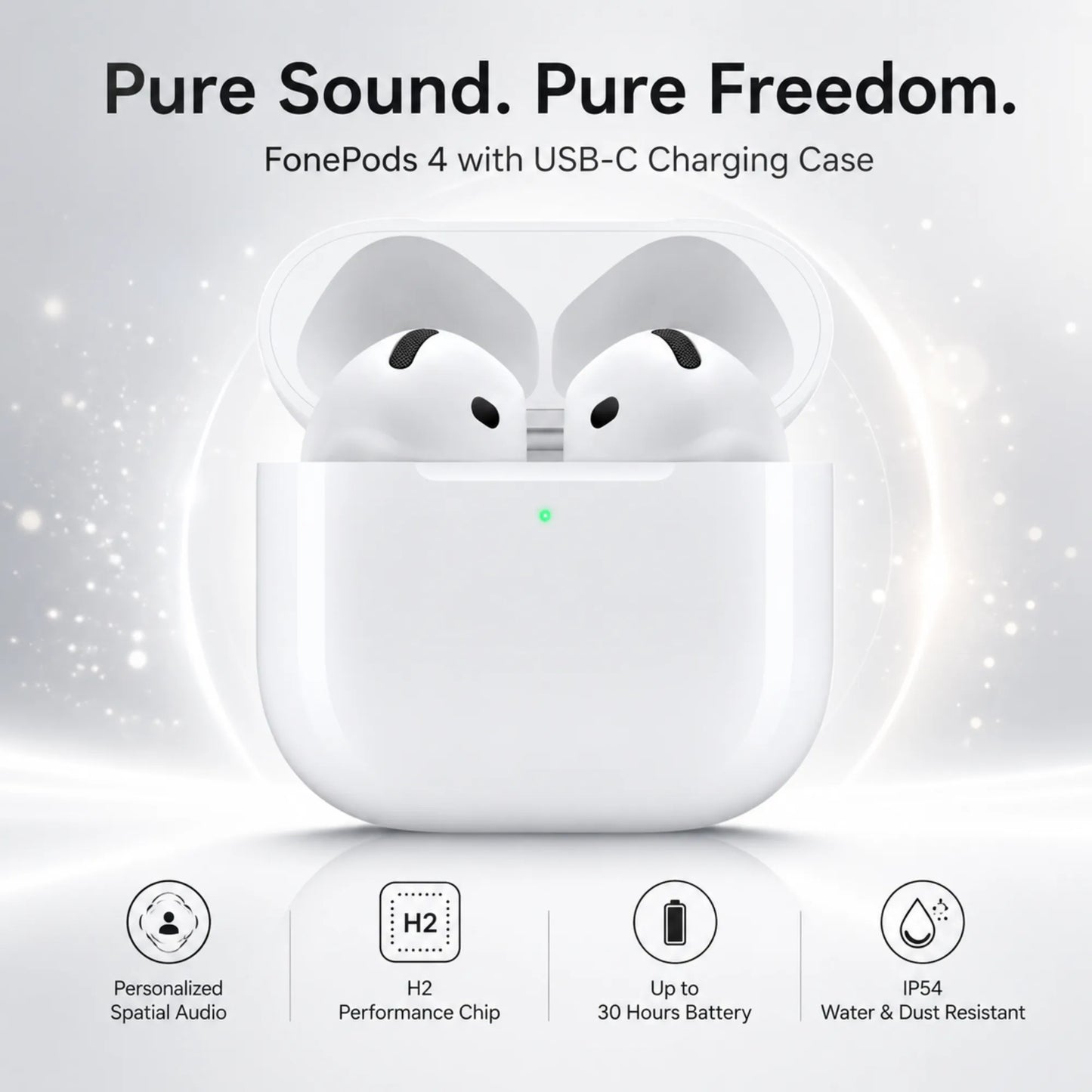 FonePods 4 with USB-C Charging Case
