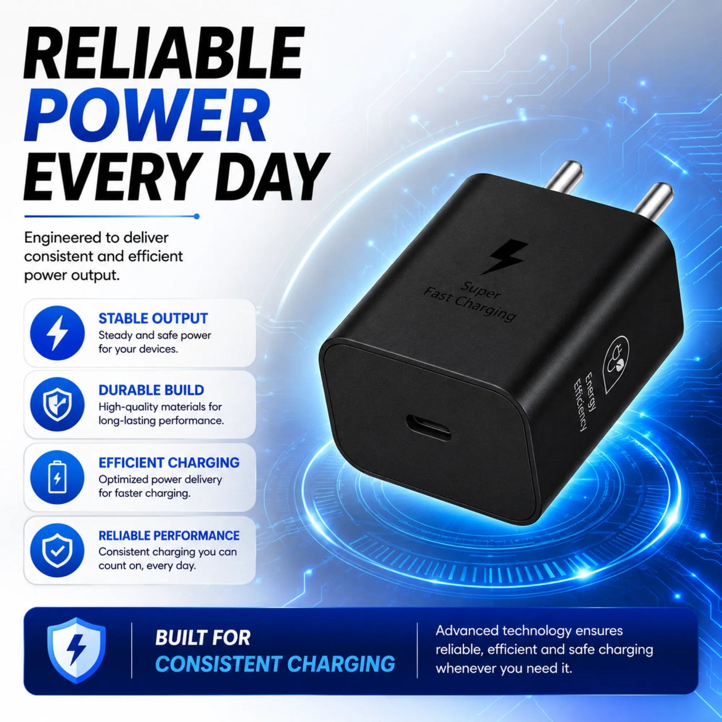 FoneForge 25W Type-C Fast Charger Adapter