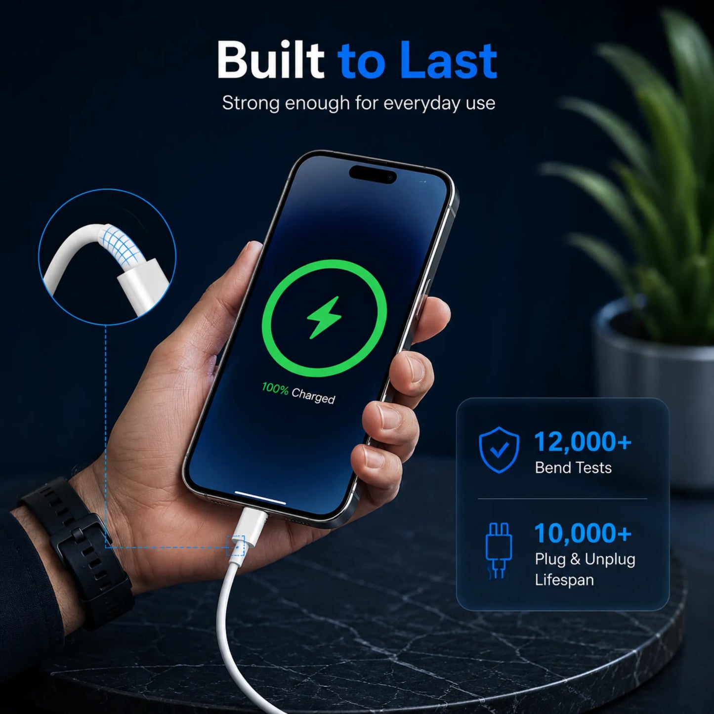 FoneForge USB-C to Lightning Fast Charging Cable for iPhone & Apple Devices