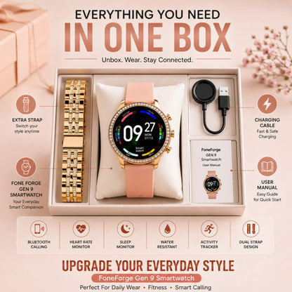 FoneForge Gen 9 Diamond Strap HD Display Smartwatch